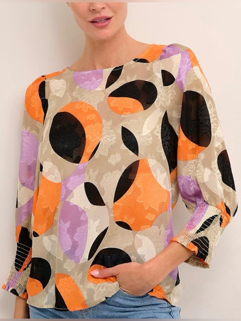 Kaffe Abstract Print Blouse Size 36